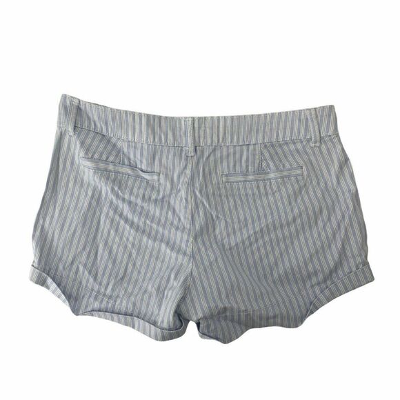 Light Blue Cuffed Chino Shorts Striped Sz Junior 7 - Picture 2 of 5